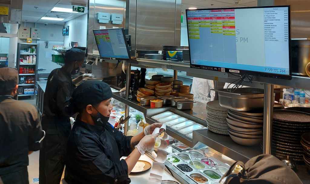 Kitchen display system screen used when opening a new restaurant in Dubai