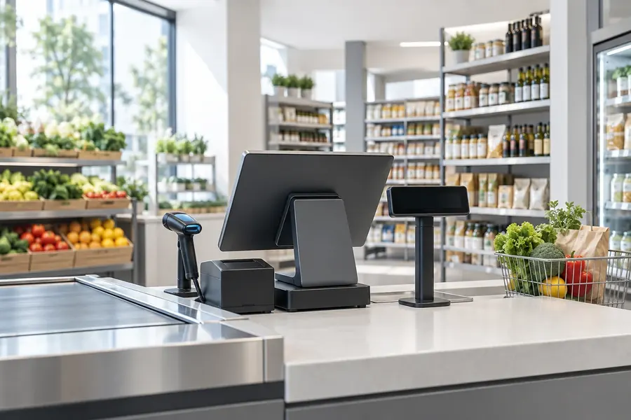 Supermarket POS hardware setup